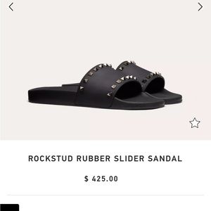 Authentic Valentino rockstud black on black slides. Size 36.